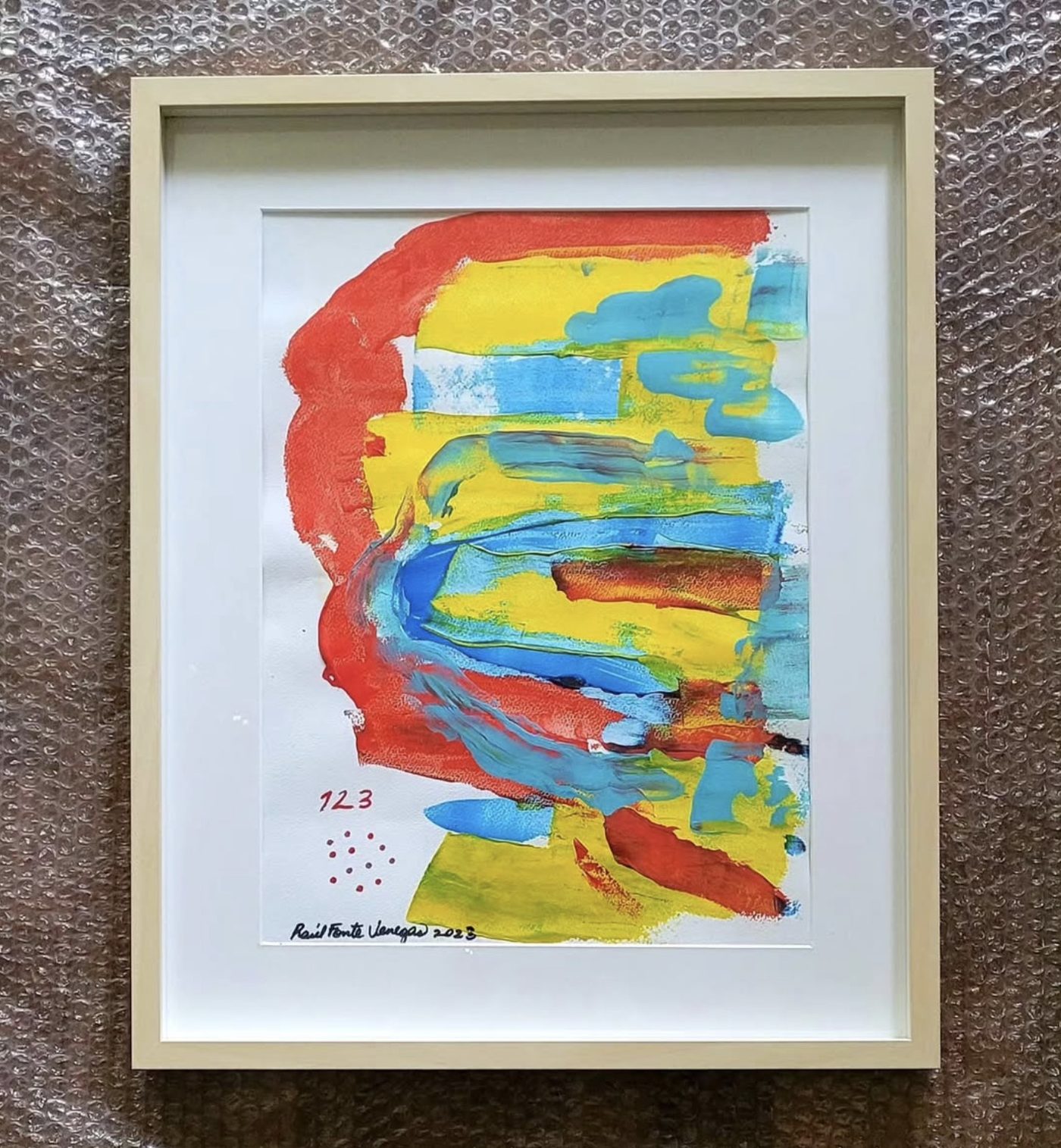 Raúl Fonte Venegas — abstrakte Malerei, Acryl auf Papier